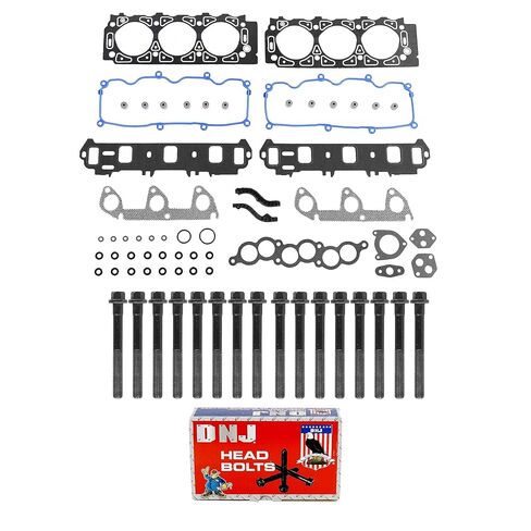 DNJ HGB4137 مجموعة حشية رأس الأسطوانة مع مجموعة مسامير الرأس لـ 1991-1995 Ford Probe 3.0L 2986cc 182cid V6 OHV in Kuwait