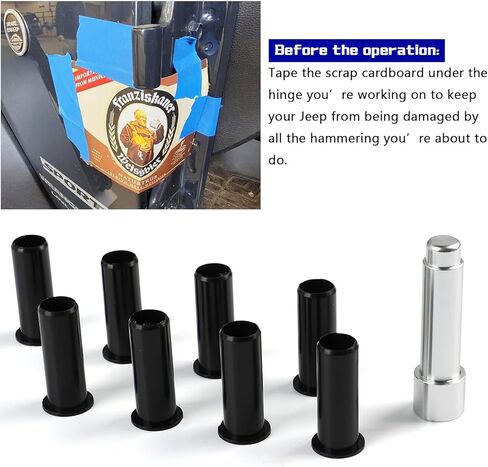 Door Bushing Removal Tool Hinge Liners Set for Easy Installation for Jeep Wrangler JL JK JKU JT JLU 2007-2024 (Black) in Kuwait