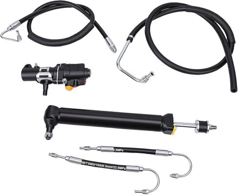 Naroote Power Steering Valve Cylinder Hose Kit, Includes Cylinders Valves Hoses Kit, Leakproof Design, Ideal for Chevy Full Size 1960-1964, Long Term Compatibility in Kuwait