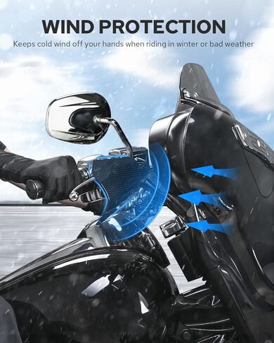 Benlari Motorcycle Handguards Large Area Black Hand Guards Coffin Cut Design Fit for Harley Touring models including Road Glide Street Glide Electra Glide Road King with Hydraulic Clutch 2014-2024 in Kuwait