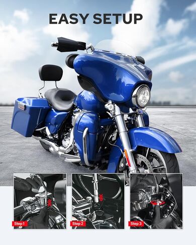 Benlari Motorcycle Handguards Large Area Black Hand Guards Coffin Cut Design Fit for Harley Touring models including Road Glide Street Glide Electra Glide Road King with Hydraulic Clutch 2014-2024 in Kuwait