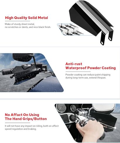 Benlari Motorcycle Handguards Large Area Black Hand Guards Coffin Cut Design Fit for Harley Touring models including Road Glide Street Glide Electra Glide Road King with Hydraulic Clutch 2014-2024 in Kuwait