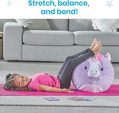hand2mind Unicorn BubblePlush Yoga Ball Buddy، كرة اليوغا للأطفال، ركن مهدئ للعناصر، معدات تمارين الأطفال، ألعاب العلاج المهني، الألعاب الحسية، اللعب النشط للأعمار من 3 سنوات فما فوق in Kuwait