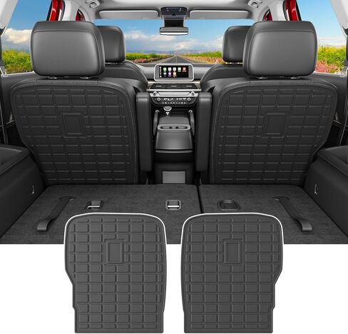 powoq 7 Seat Cargo Mat Compatible with 2020-2025 Kia Telluride Trunk Mat Cargo Liner TPE 2nd Backrest Liner Back Seat Protector Replacement for 2020-2025 Kia Telluride Accessories in Kuwait