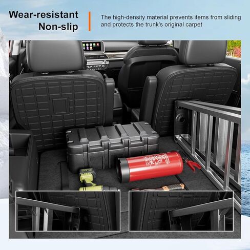 powoq 7 Seat Cargo Mat Compatible with 2020-2025 Kia Telluride Trunk Mat Cargo Liner TPE 2nd Backrest Liner Back Seat Protector Replacement for 2020-2025 Kia Telluride Accessories in Kuwait