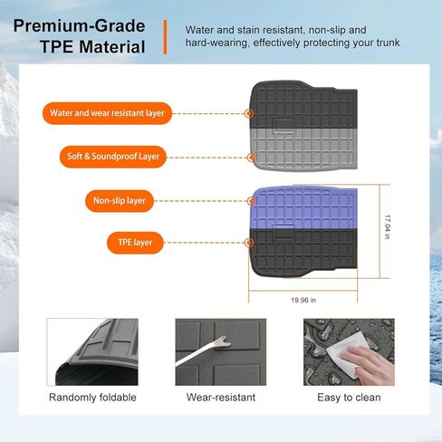 powoq 7 Seat Cargo Mat Compatible with 2020-2025 Kia Telluride Trunk Mat Cargo Liner TPE 2nd Backrest Liner Back Seat Protector Replacement for 2020-2025 Kia Telluride Accessories in Kuwait