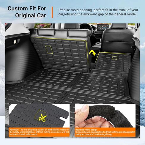 powoq Cargo Liner Compatible with 2023-2026 Honda HRV Car Trunk Mat TPE Backrest Mat Replacement for 2023-2026 Honda HRV Accessories (Rear Backrest Mat+Rear Trunk Mat) in Kuwait