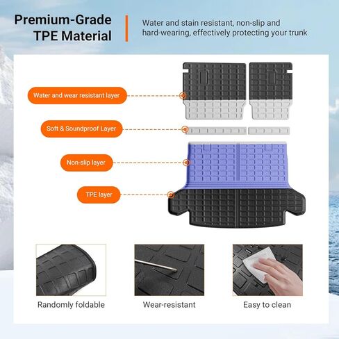 powoq Cargo Liner Compatible with 2023-2026 Honda HRV Car Trunk Mat TPE Backrest Mat Replacement for 2023-2026 Honda HRV Accessories (Rear Backrest Mat+Rear Trunk Mat) in Kuwait