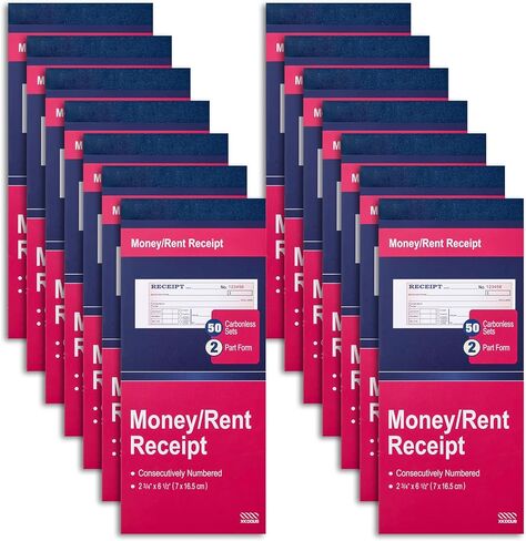 XKDOUS 6 Pack Receipt Book with Carbon Copies, Money and Rent Receipt Book 2 Part Carbonless, 2-3/4" x 6-1/2" Receipt Book for Small Business, 50 Sets per Book in Kuwait