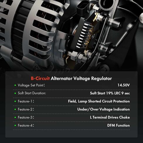 A-Premium Alternator Voltage Regulator Compatible with Volkswagen Passat 2006-2008, CC 2009-2011, 3.6L, 14.3V B-Circuit 14.5 Vset in Kuwait
