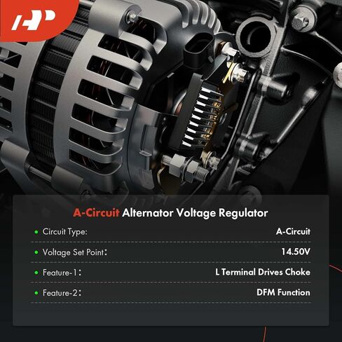 A-Premium Alternator Voltage Regulator Compatible with Jeep Liberty 2005-2006 2.8L & Alfa Romeo 159 2006-2011, 159 Sportwagon 2006-2011, Brera, Spider & Flat Croma, 14.4V A-Circuit 14.5 Vset in Kuwait