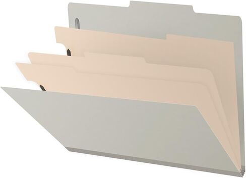 25 Pt. Pressboard Classification Folders, 2/5 Cut ROC Top Tab, Letter Size, 3 Dividers, Black (Box of 10) in Kuwait