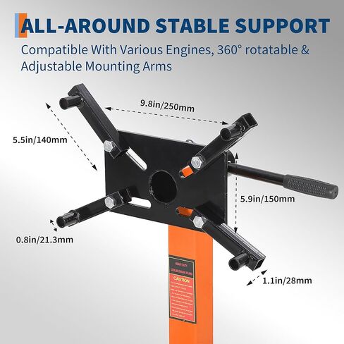 Garvee Engine Stand,1300 LBS Rotating Engine Motor Stand with 360-Degree Rotating Head,4 -Adjustable Arms & 4-Casters, for Vehicle Maintenance and Auto Repair in Kuwait