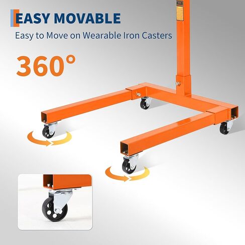 Garvee Engine Stand,1300 LBS Rotating Engine Motor Stand with 360-Degree Rotating Head,4 -Adjustable Arms & 4-Casters, for Vehicle Maintenance and Auto Repair in Kuwait