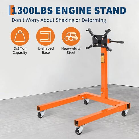 Garvee Engine Stand,1300 LBS Rotating Engine Motor Stand with 360-Degree Rotating Head,4 -Adjustable Arms & 4-Casters, for Vehicle Maintenance and Auto Repair in Kuwait