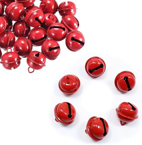 50 Pcs Black Jingle Bells Metal Round Bells Craft Bells Small Bells Colored Christmas Bells for Christmas Wind Chimes Jewelry Ornaments Holiday Home Party Decoration in Kuwait