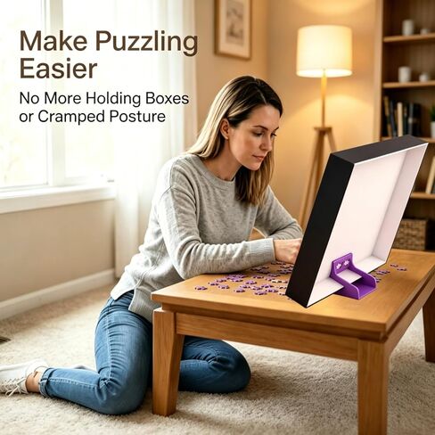 LXLO All-in-One Jigsaw Puzzle Box Stand and Puzzle Poster Holder Accessory for All Puzzle Lovers - Purple in Kuwait