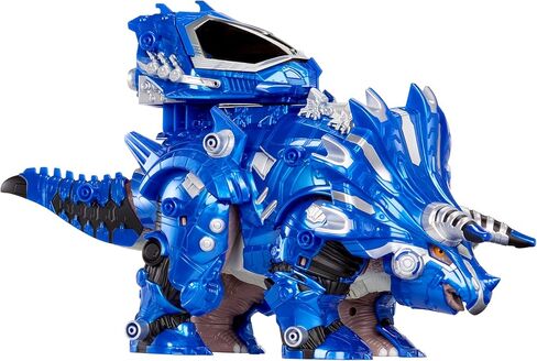 Armor-Up Triceratops Dinosaur Cobalt Toy Figure with 7 Removable Armor Pieces, Tail-Triggered Chomp, Pilot Pod Compatible, 8.9" H x14.7 L, Kids, Boys, Girls, Ages 6+ in Kuwait