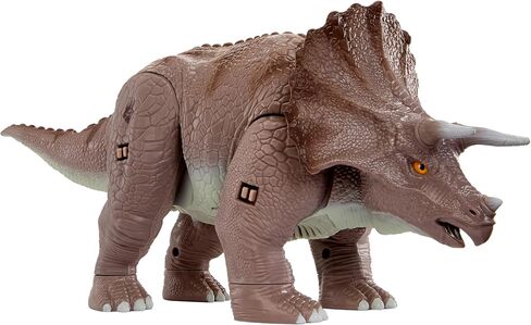 Armor-Up Triceratops Dinosaur Cobalt Toy Figure with 7 Removable Armor Pieces, Tail-Triggered Chomp, Pilot Pod Compatible, 8.9" H x14.7 L, Kids, Boys, Girls, Ages 6+ in Kuwait