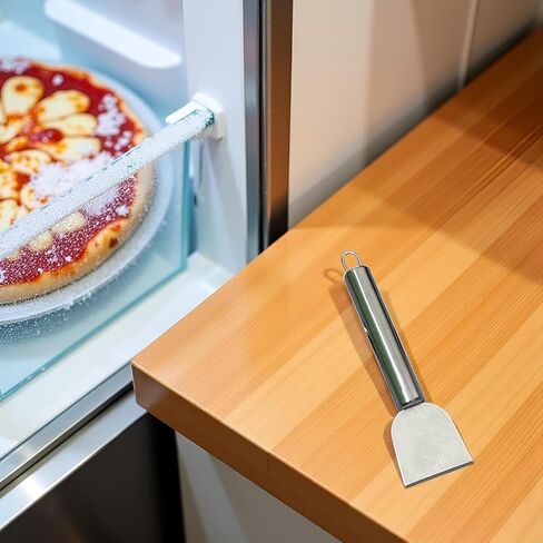 Silver Freezer Scraper, Ice Scraper for Freezer, Steel Shovel, Heavy Duty Kitchen Scraper, Stubborn Dirt Spatula for Range Hood Grease Grime, Oil Fume Removal, Multipurpose Cleaning, Cooking Utensils in Kuwait