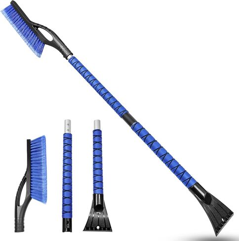 HEEYA 42.2 Inch Ice Scraper and Brush for Car, Snow Brush and Ice Scraper for Windshield Window, Car Snow Scraper with Foam Grip for SUV Truck Jeep Vehicle - Blue in Kuwait
