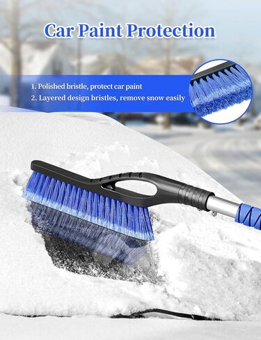 HEEYA 42.2 Inch Ice Scraper and Brush for Car, Snow Brush and Ice Scraper for Windshield Window, Car Snow Scraper with Foam Grip for SUV Truck Jeep Vehicle - Blue in Kuwait