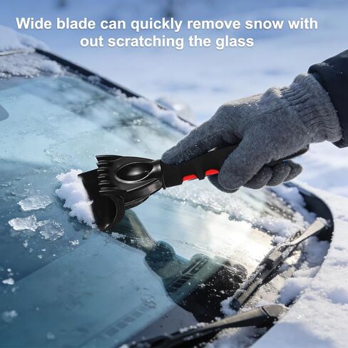 HARFINGTON 2Pcs Ice Scrapers for Car Windshield 10" x 4" Window Frost Removal Tool Snow Scraper with Foam Handle for Car SUV Truck, Red/Black in Kuwait