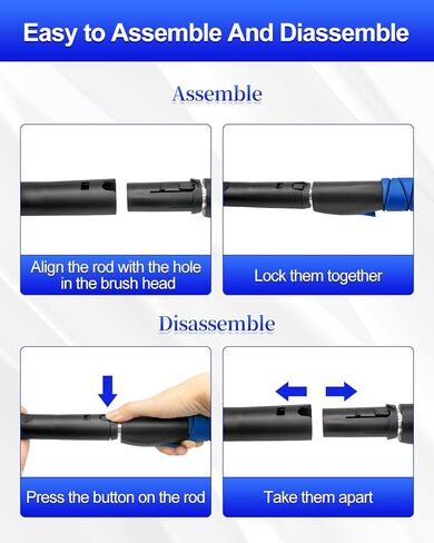 SEAAES 33 Inch Snow Brush and Ice Scraper for Car Windshield, Extendable Snow Scraper and Brush with Foam Grip for Truck SUV Vehicle Window - Blue in Kuwait