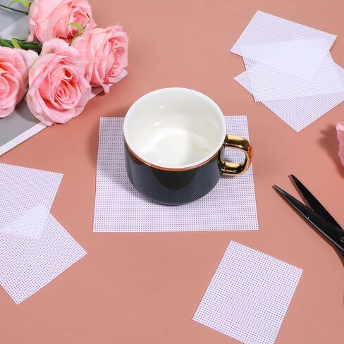 20 PCS 14 Count Plastic Mesh Canvas Sheets for Embroidery Making, 4 CT Perforated Plastic Stitching Canvas Cross Stitch for Crafts DIY Crochet Projects, White (8.2 x 11 Inch) in Kuwait