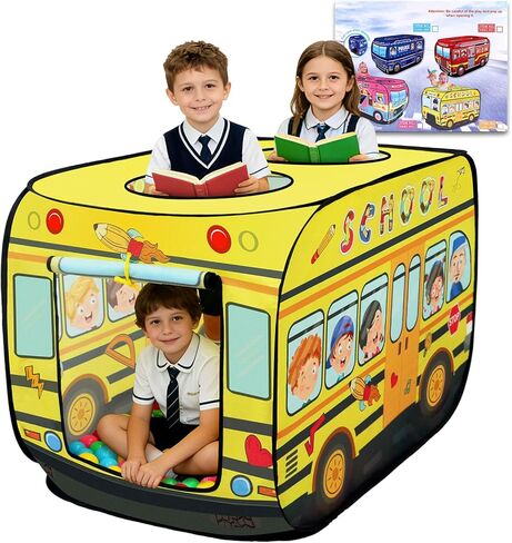 Pop Up Play Tent for Kids Aged 3-5 Years Old Boys and Girls: Fire Truck Tent Indoor Outdoor Playhouse for Toddlers 3+ Years Old, Fun Role Play Toy Gift in Kuwait
