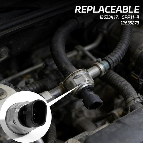 استبدال مستشعر ضغط سكة الوقود OE 5PP11-4 12635273 متوافق مع GMC Terrain Chevy Equinox Impala Buick Regal Cadillac SRX Malibu 2.4L 2011-2017 مستشعر ضغط حقن الوقود in Kuwait