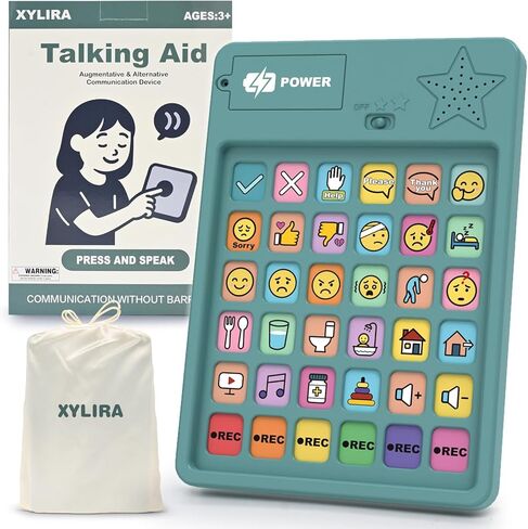 AAC Device for Autism & Nonverbal Kids and Adults, Communication Tool for Home & School – 36 Preset Buttons, 6 Recording Buttons, Sensory Autism Toys for Kids, Easter Basket Stuffers in Kuwait