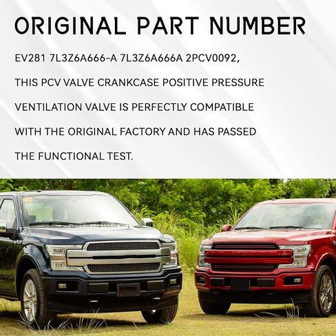 1PC EV281 PCV Valve for Ford F-150, E-150, E-250, Crown Victoria, Lincoln 2007-2014 PCV Valve Exhaust Positive Crankcase Ventilation Valves Replacement OE #7L3Z6A666A, AA5Z6A666D, KR3Z6A666A in Kuwait