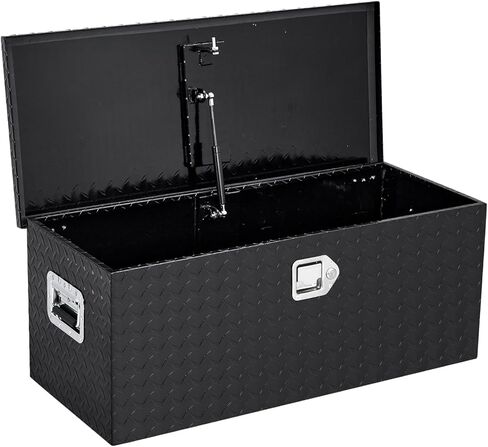 36 Inch Truck Bed Tool Box, Heavy Duty Aluminum Diamond Plate Storage Chest with Lock, Secure Organizer for Pickup Trucks, Trailers, RV, Van – Weatherproof, Keys Included, Black in Saudi Arabia