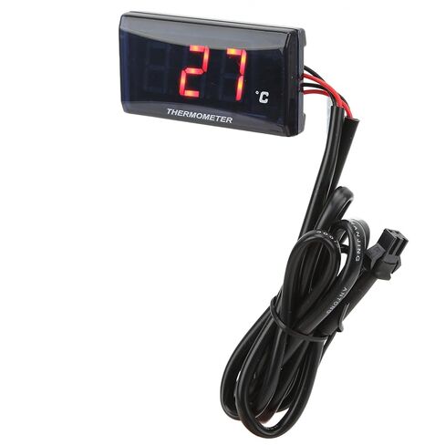 Universal Motorcycle DC12V LCD Screen Slim Water Temperature with 16mm Tee for Motorbike Blue Backlight is Essential Durable for Motorcycle Carry Square Thin and Structure (Red Backlight) in Kuwait
