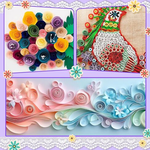 Ashmacdo 6 Pcs Paper Quilling Slotted Curling Pens Kit Assorted Sizes Quilling Needle Pen Multifunction Paper Cardmaking Project Tools Set for Art Craft DIY Paper Flowers in Kuwait
