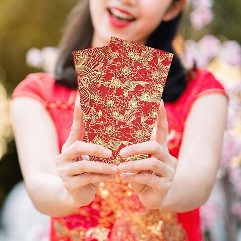 30 PCS Chinese New Year Red Envelopes, 3.5 x 6.7 Inch Money Envelopes for Lunar New Year, Weddings, Birthdays, Traditional Hong Bao with 6 Designs in Kuwait
