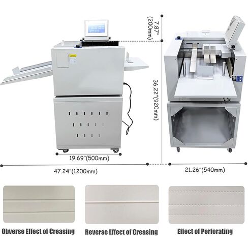 INTSUPERMAI 13in/330mm Fully Automatic Creasing Perforating Machine Auto Digital Creasing Perforator with Touch Control 3 Tool Sets 110V Electric Perforating Machine for Paper Sheets in Kuwait