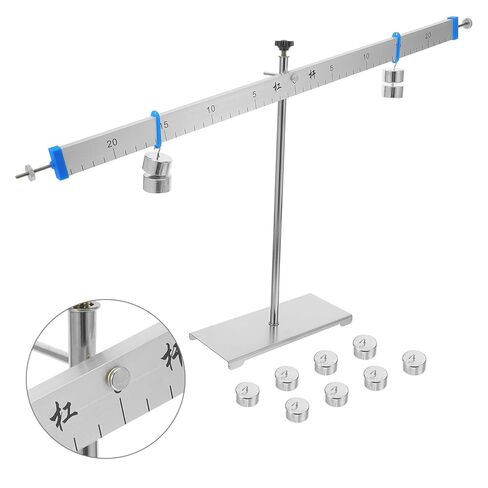 Veemoon Aluminum Alloy Lever Balance Stand with 50cm Lever Ruler and 10 Small Weights, Physics Educational Balance Instrument for Student Math Learning and Classroom Science Experiments in Kuwait