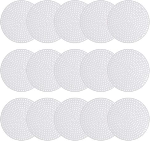 Generic Plastic Mesh Canvas Sheet 7.7cm/ 3" White Round Blank Canvas for Embroidery Needlepoint, Knit Crochet Mesh, Pack of 30 in Kuwait