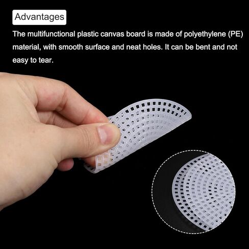 Generic Plastic Mesh Canvas Sheet 7.7cm/ 3" White Round Blank Canvas for Embroidery Needlepoint, Knit Crochet Mesh, Pack of 30 in Kuwait