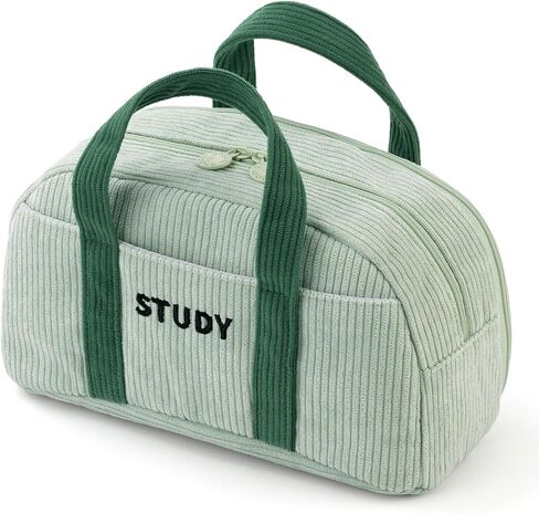 EASTHILL Corduroy Hand-held Pencil Case Large Cute Pencil Pouch Stationery Pen Bag for Teen Girls-Brown in Kuwait