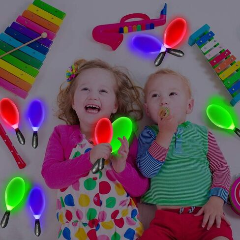 ArtCreativity Light-Up Color Changing Maracas، حزمة من 3، هزازات يدوية للموسيقى LED الوامضة، صانعات ضوضاء ممتعة ولعبة الآلات الموسيقية، هدايا حفلات أعياد الميلاد، حشوات حقائب الهدايا للأطفال in Kuwait