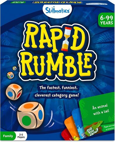 Skillmatics Rapid Rumble - لعبة لوحية سريعة الخطى للأطفال والمراهقين والبالغين، ممتعة للعب العائلي ليلاً ولعبة تعليمية، لعبة بطاقات سريعة التفكير، هدية للأعمار من 6 و7 و8 و9 سنوات فما فوق in Kuwait