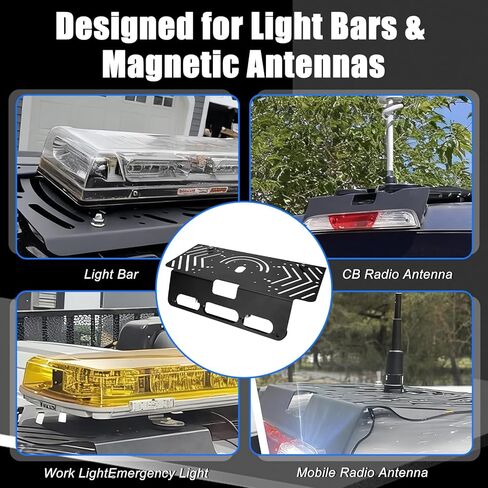 Metal Drill-Free Light Bar Cab Mount Compatible with 2015-2026 Ford F-150 / 2017-2026 Ford F-250 F-350 F-450 F-550, Fit for Magnetic Strobe Light Bar and Magnetic Antenna, Support Bolt-on Mounting in Kuwait