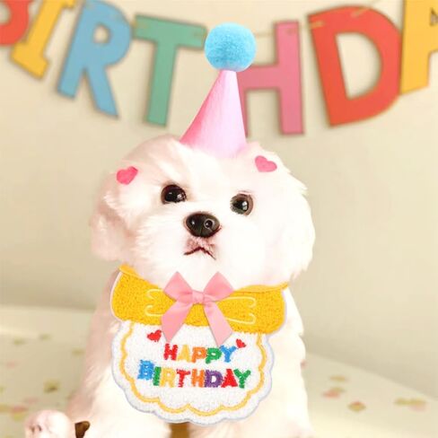 12pcs Mini Party Hats and Scarf for Stuffed Animals, Birthday Party Cone Hats Dog Cat Rabbit Decoration Clothing Accessories Gift in Kuwait