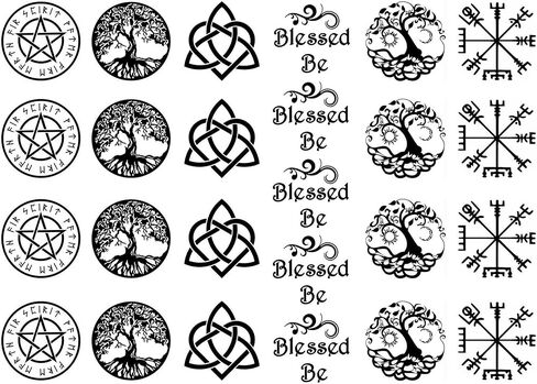 Blessed Be 25 pcs Black Fused Glass Decals in Kuwait