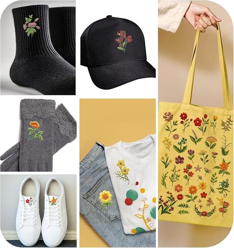 72 Pcs Embroidery Water Soluble Patterns, Flower Pattern Water Soluble Stabilizer, Pre-Printed Stick & Stitch Transfers for Hand Embroidery, DIY Clothing, and Craft Decoration in Kuwait