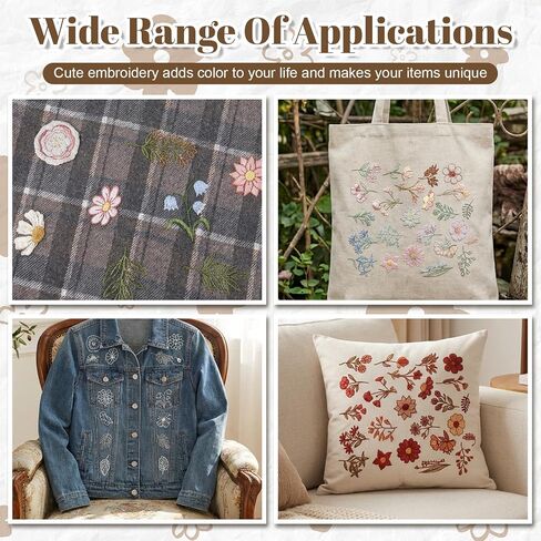 50 PCS Embroidery Patterns Water Soluble Stabilizer for Embroidery, Tear Away Machine & Hand Sewing Patterns, Wash Away Floral Designs for Crafting Hand Sewing Beginners in Kuwait