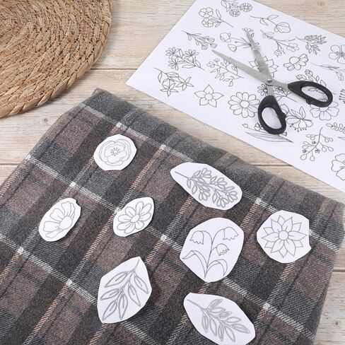 50 PCS Embroidery Patterns Water Soluble Stabilizer for Embroidery, Tear Away Machine & Hand Sewing Patterns, Wash Away Floral Designs for Crafting Hand Sewing Beginners in Kuwait